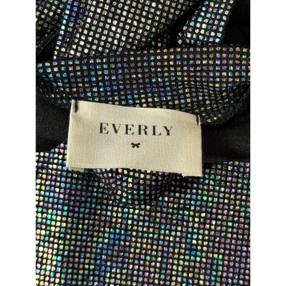 Everly Womens Size S Sleeveless Shimmer Black Blue Pink Metallic Dress Stretch - Picture 6 of 9